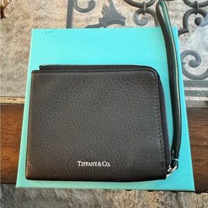 Tiffany & Co. Black Leather Wristlet